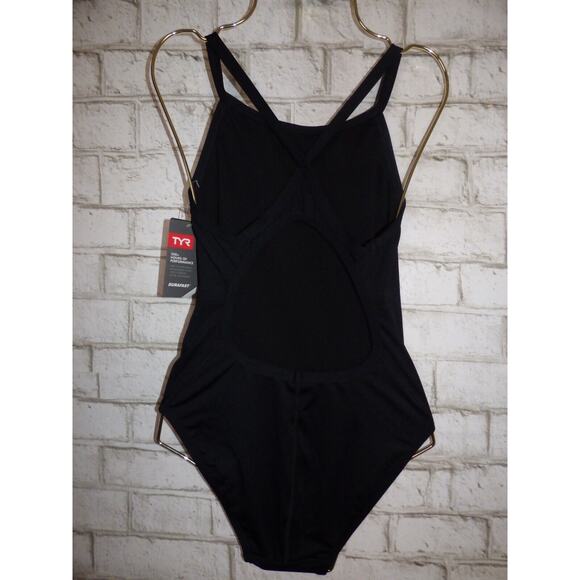 TYR Women's Durafast Diamondfit Black 1 Piece Swimsuit Size M 32 NEW - Picture 6 of 11